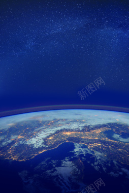 蓝色星空地球科技海报背景背景
