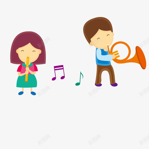 玩音乐的孩子矢量图ai免抠素材_88icon https://88icon.com 孩子 开心 音乐 矢量图