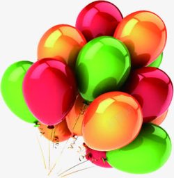 彩色气球新年促销吊旗素材