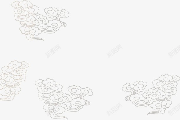 手绘清新祥云白底图png免抠素材_88icon https://88icon.com 清新 祥云