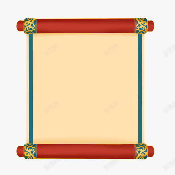 中国风手绘古典卷轴png免抠素材_88icon https://88icon.com 中国风 任务卷轴 卷轴 古典 手绘 无水印卷轴 竖挂卷轴