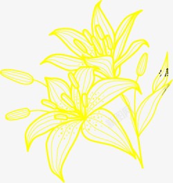 黄色创意花卉图案素材