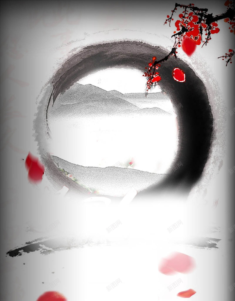 中国风花瓣墨画梅花H5背景素材jpg设计背景_88icon https://88icon.com 中国风 花瓣 墨画PSD分层H5背景素材 梅花H5背景素材
