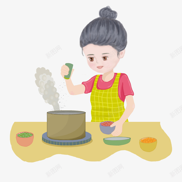 在厨房做饭的妈妈png免抠素材_88icon https://88icon.com 做饭 厨房 妈妈 煮饭