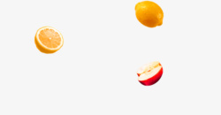 橙色简约水果漂浮素材