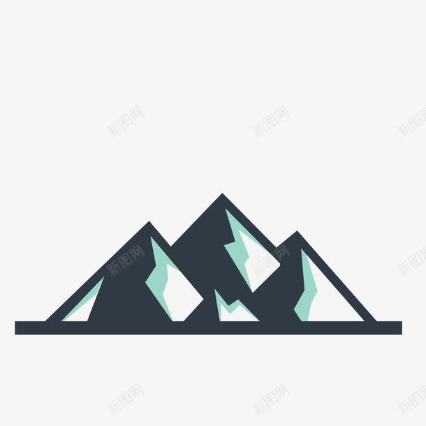 扁平简易蓝白黑色山丘png免抠素材_88icon https://88icon.com 山 扁平 扁平山 简易 蓝色