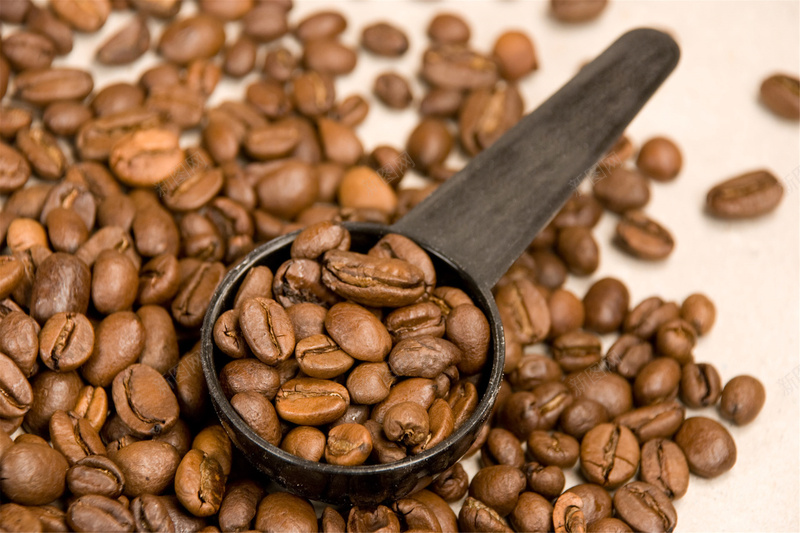 咖啡豆宣传图jpg设计背景_88icon https://88icon.com 咖啡豆 纹理 质感 黑色勺子