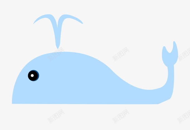蓝色卡通鲸鱼装饰图案png免抠素材_88icon https://88icon.com 免抠PNG 卡通 蓝色 装饰图案 鲸鱼