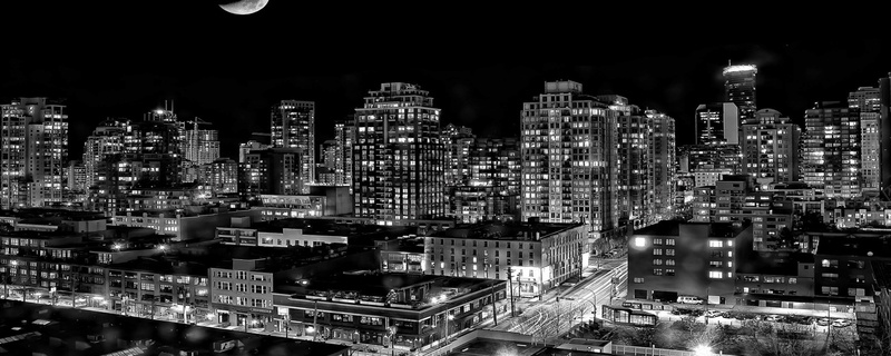 夜晚城市建筑背景图背景
