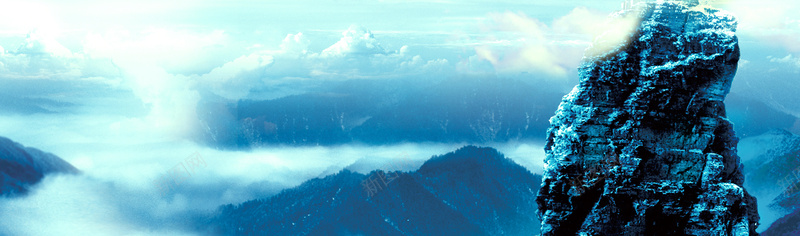 云层山石天空背景背景