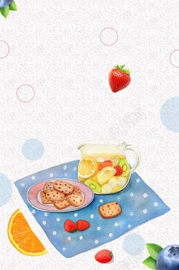 清新简约饮料水果茶海报设计背景模板背景