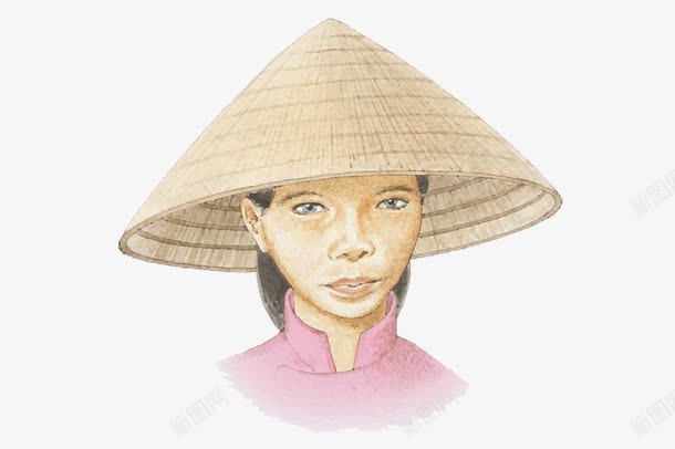 手绘水彩人物插图农村妇女png免抠素材_88icon https://88icon.com 人物插图 农村妇女 妇女 戴斗笠 手绘 水彩