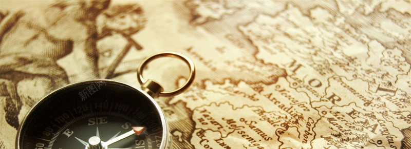 欧式复古地图指南针背景背景
