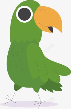 水彩绿色鹦鹉素材