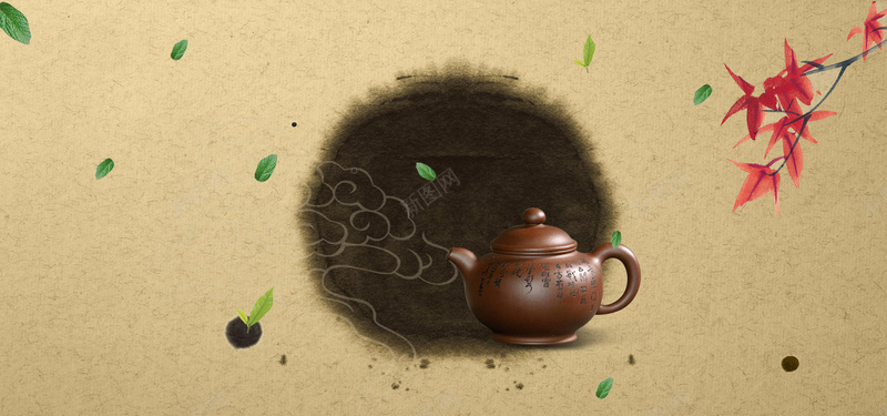 复古茶文化海报背景