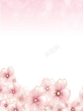 粉色花朵妇女节背景海报素材背景