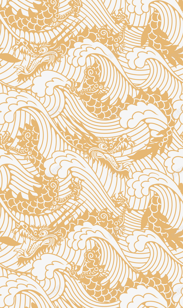 波浪云纹龙纹元素png免抠素材_88icon https://88icon.com 云纹 如意纹 底纹 波浪 祥龙图案 线条龙纹 装饰元素 龙形
