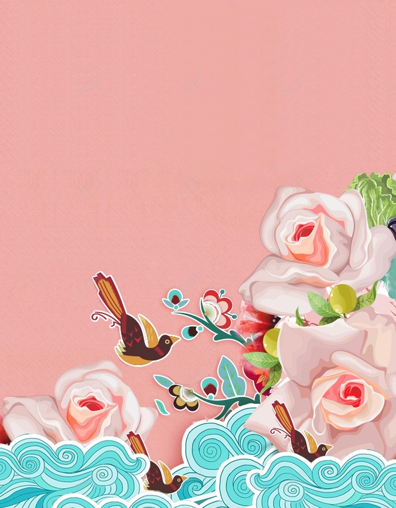 花绘海报背景psd设计背景_88icon https://88icon.com 促销 创意设计 四月 小清新 手绘 春天 春天促销 春季促销 海报 清新海报