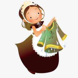晾衣服的女仆素材