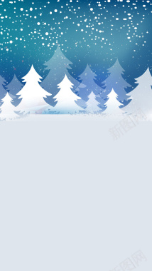 圣诞节飘雪松林H5背景背景