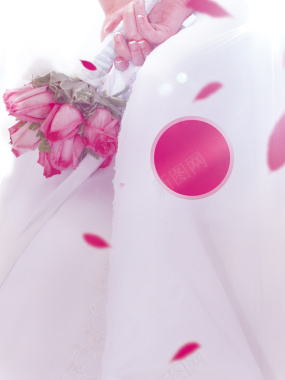 粉色浪漫玫瑰花情侣结婚卡片背景背景