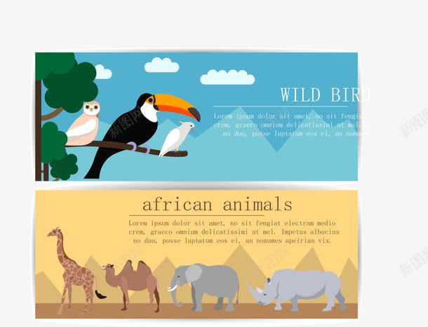 创意非洲动物png免抠素材_88icon https://88icon.com 小鸟 灰色 白云 非洲