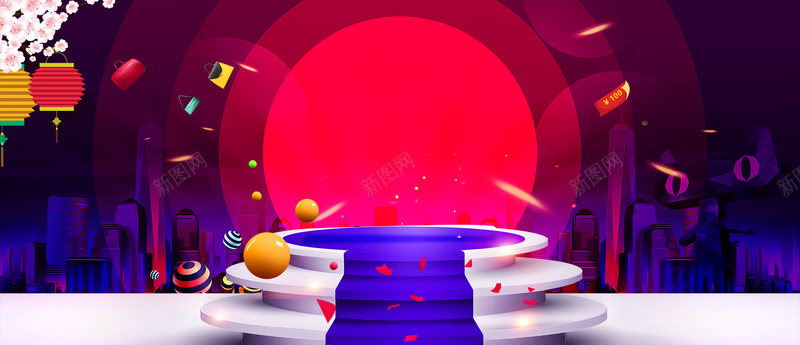 大年三十舞台大气bannerpsd设计背景_88icon https://88icon.com 2018 2018狗年 喜迎新春 新年 新年快乐 新春大吉 春节 狗年 狗年吉祥 金狗 除夕 除夕夜