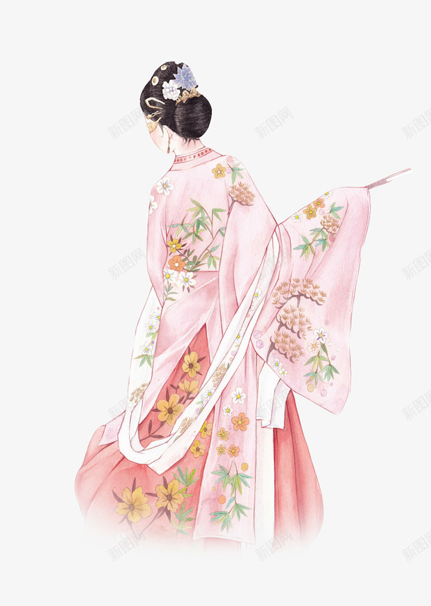 国潮汉服美女背影png免抠素材_88icon https://88icon.com 古风 国潮 复古 女性背影 美女