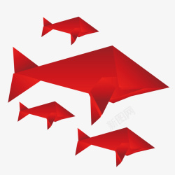红色抽象鱼图案矢量图素材