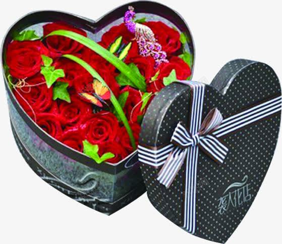 心形礼盒玫瑰七夕png免抠素材_88icon https://88icon.com 七夕 心形 玫瑰 礼盒