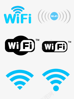 蓝色WiFi图标免抠素材图标