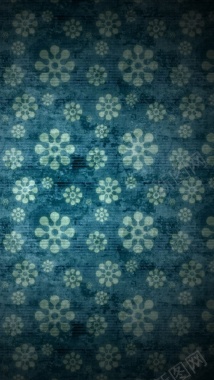 纹理蓝底白色花朵H5背景素材背景