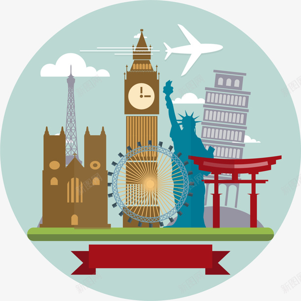 冬季旅行各国建筑png免抠素材_88icon https://88icon.com 冬季旅行 各国建筑 旅游 景点 标志建筑 装饰图案