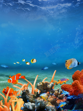 海底世界旅游海报背景背景