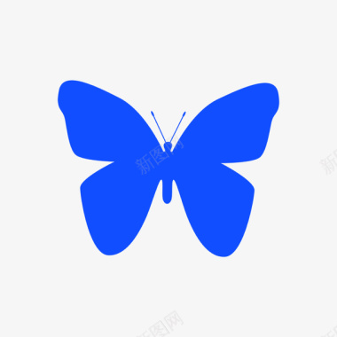 蓝色盒子透明背景蝴蝶图标图标