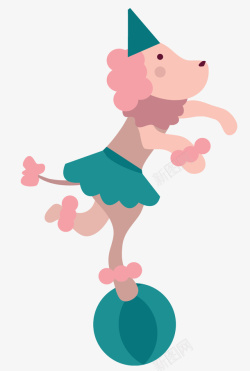 卡通可爱的粉色小狗矢量图素材