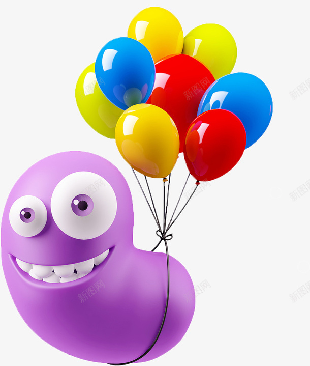 气球虫子png免抠素材_88icon https://88icon.com 卡 通 气 球 紫 色 小 虫