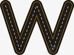 W创意公路字母W高清图片