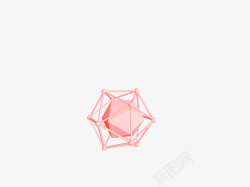 粉色立体几何体粉色晶体球高清图片