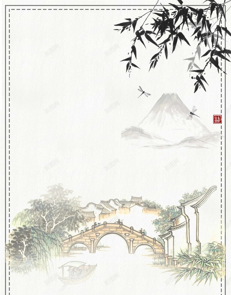 中国风传统山水风景jpg设计背景_88icon https://88icon.com 中国风 水彩 水墨 中国文化 传统文化 山水风景 旅游 旅行 景点 传统屋檐 复古 乡镇 乡村风景 海报