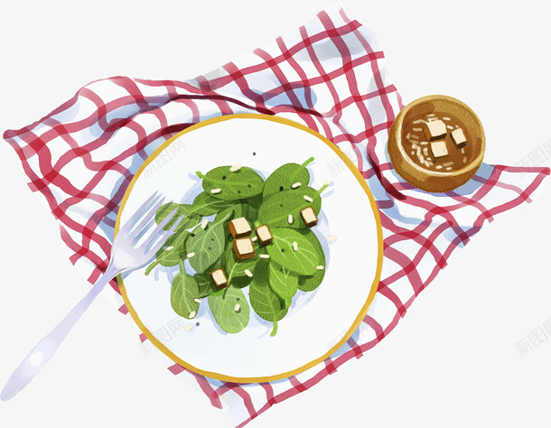 卡通桌布上的美食png免抠素材_88icon https://88icon.com 创意的 卡通 叉子 插图 桌布 盘子 美食 野炊