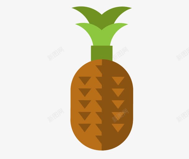 扁平化菠萝矢量图ai免抠素材_88icon https://88icon.com 扁平化菠萝 装饰图案 褐色 矢量图