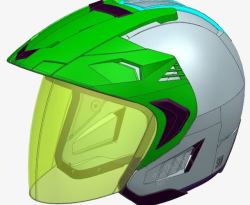 绿色带玻璃面罩的卡通头盔素材