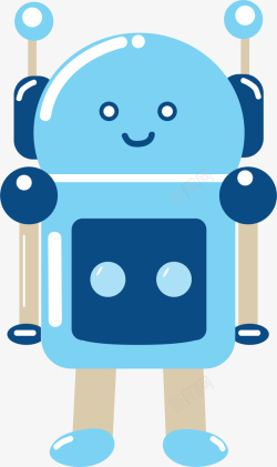 卡通机器人卡通蓝色机器人ai外星机器人矢量图高清图片