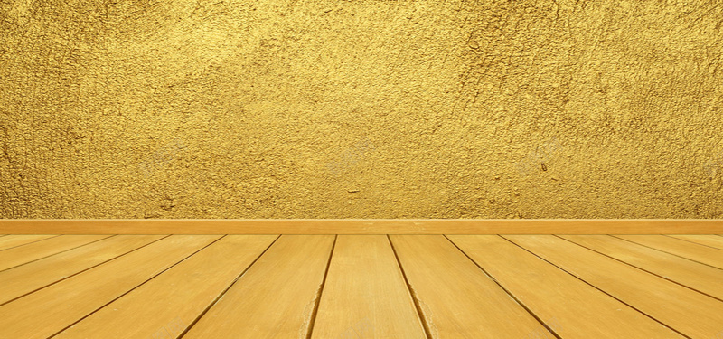 黄色墙壁和木板素材背景