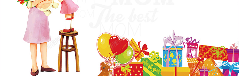 母亲节海报背景psd设计背景_88icon https://88icon.com 五月 五月天 促销 全民 心形 感恩 母与女 母亲 母亲节 母亲节海报 母女 气球 浓情 爱心