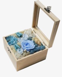 木盒装饰花朵素材