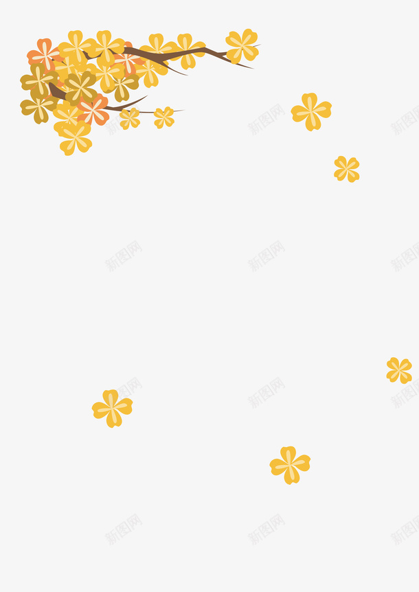 花枝装饰几何花png免抠素材_88icon https://88icon.com 几何化 花 花枝 装饰