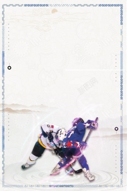 冬奥会海报冬季冰球职业运动比寒海报背景高清图片