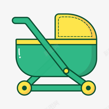 婴儿车卡通图标图标